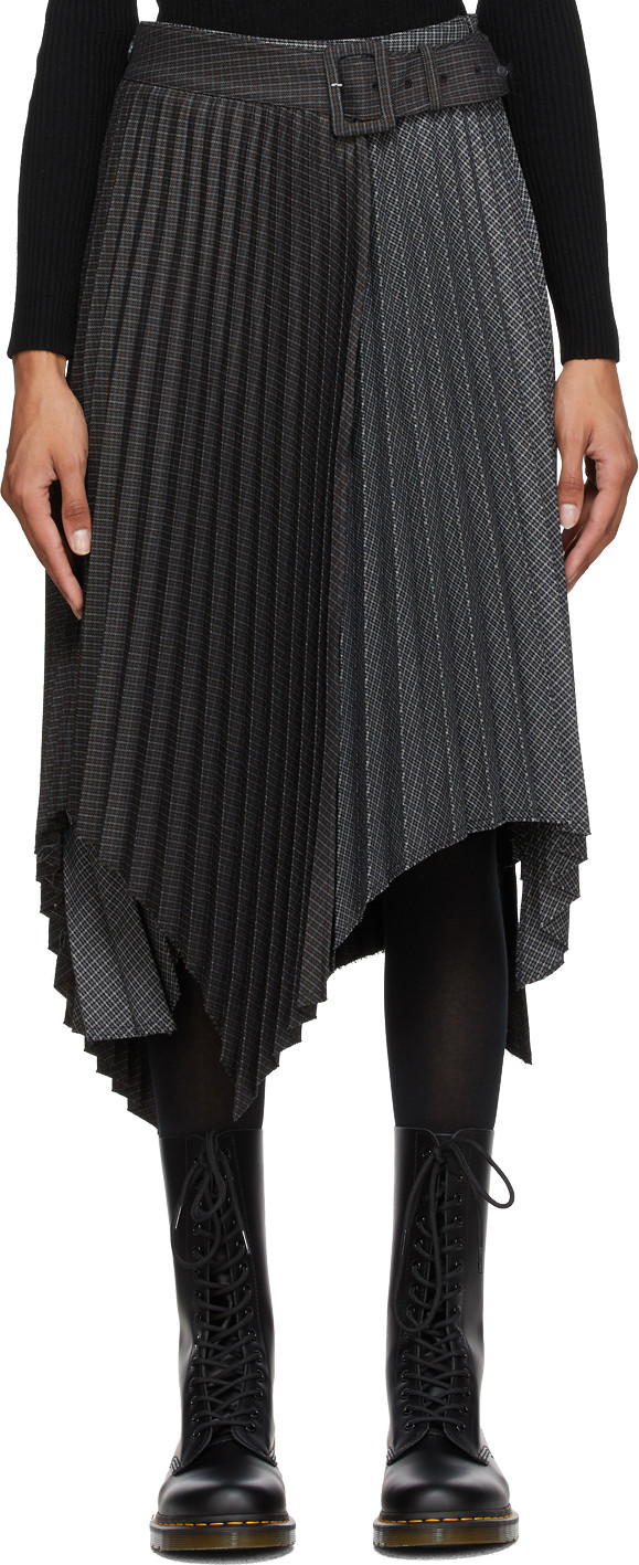 Andersson Bell - Brown & Blue Ingrid Double Skirt