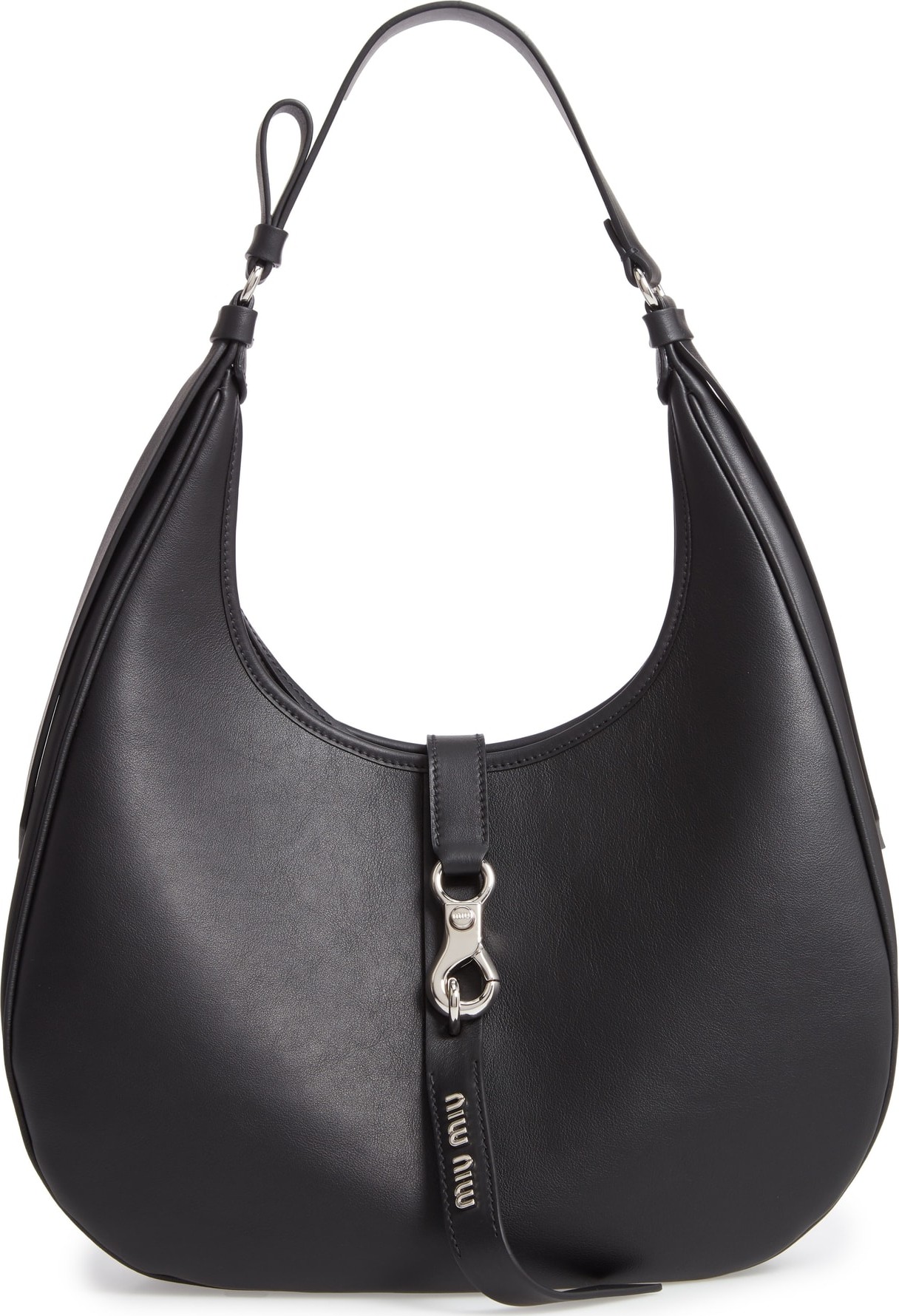 Miu Miu Medium Grace Lux Calfskin Leather Hobo