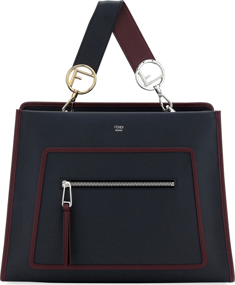 Fendi Runaway Medium Two-Tone Leather Tote Bag