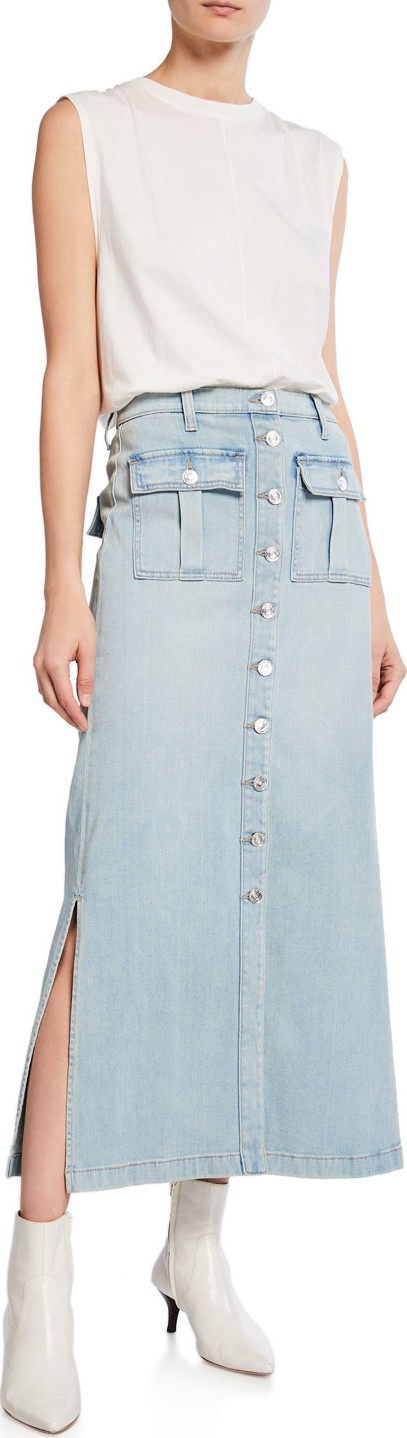 Current/Elliott The Surfview Denim Maxi Skirt