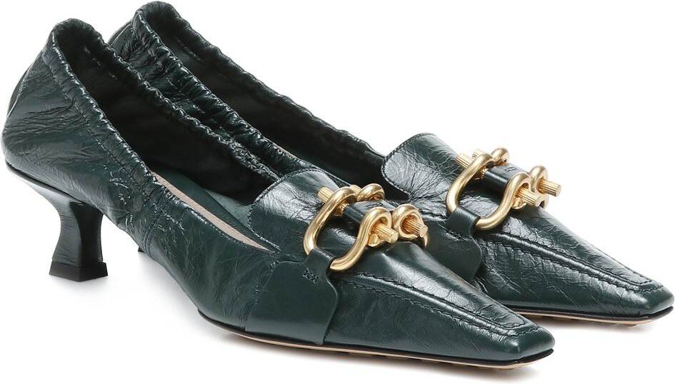 Bottega Veneta BV Madame leather kitten heel pumps