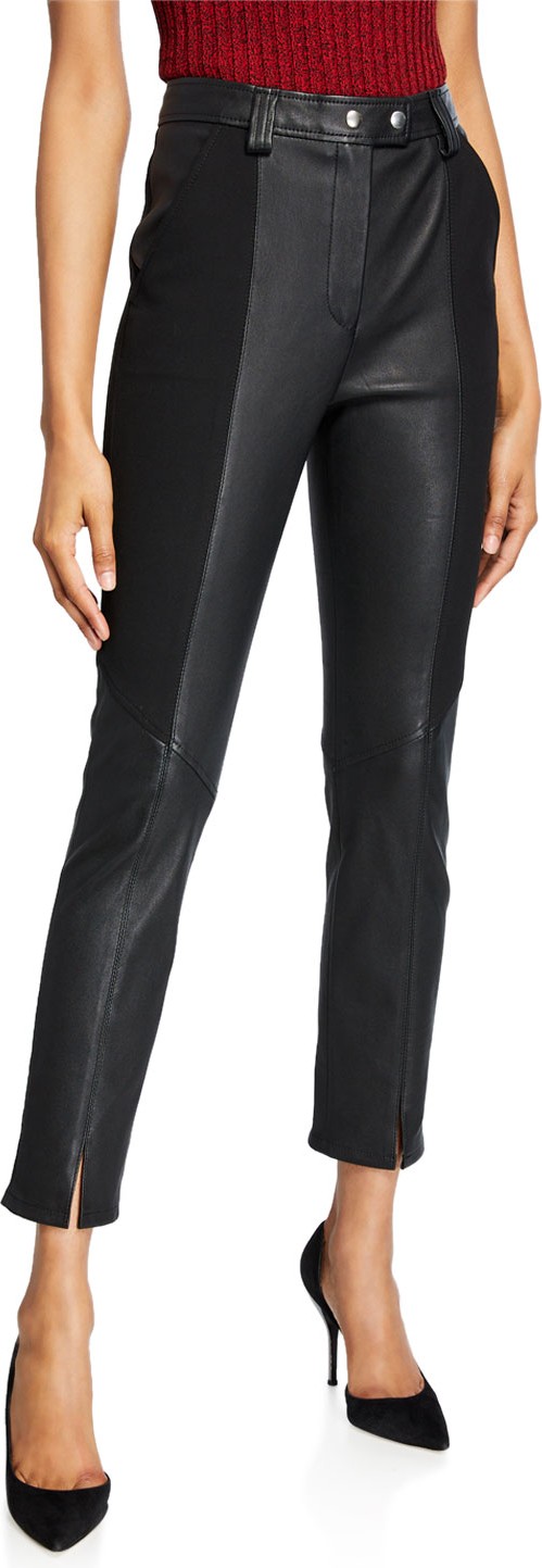 A.L.C. Devin Leather Combo Skinny Pants