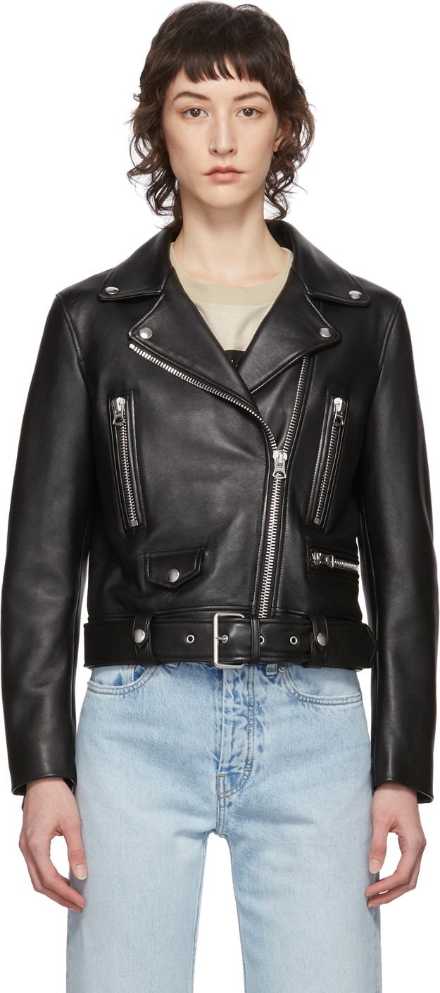 Acne Studios Black Leather Mock Jacket