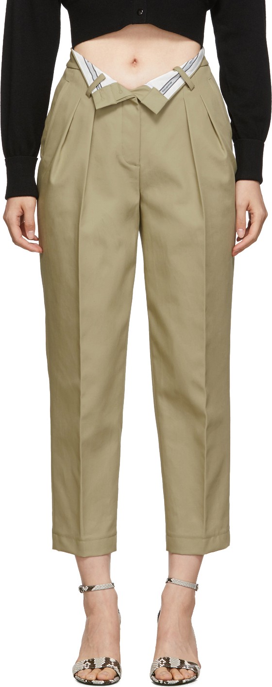 Alexander Wang Beige Flipped Waistband Carrot Trousers
