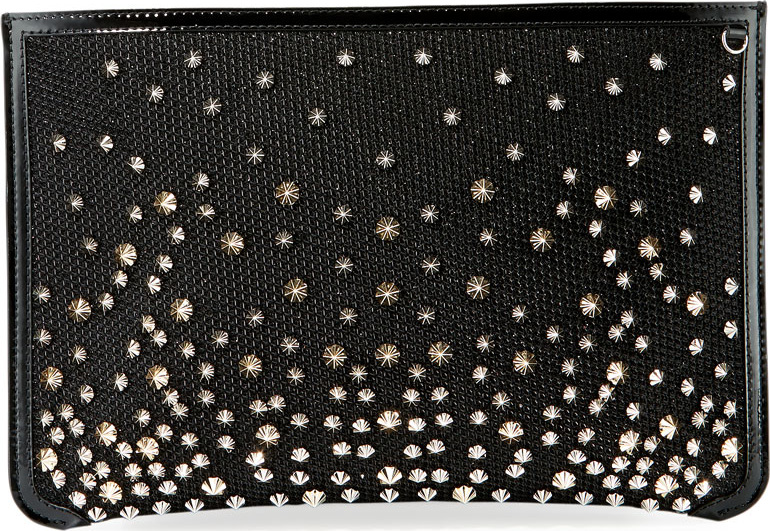 Christian Louboutin Loubi Glitter Diamanté Clutch Bag