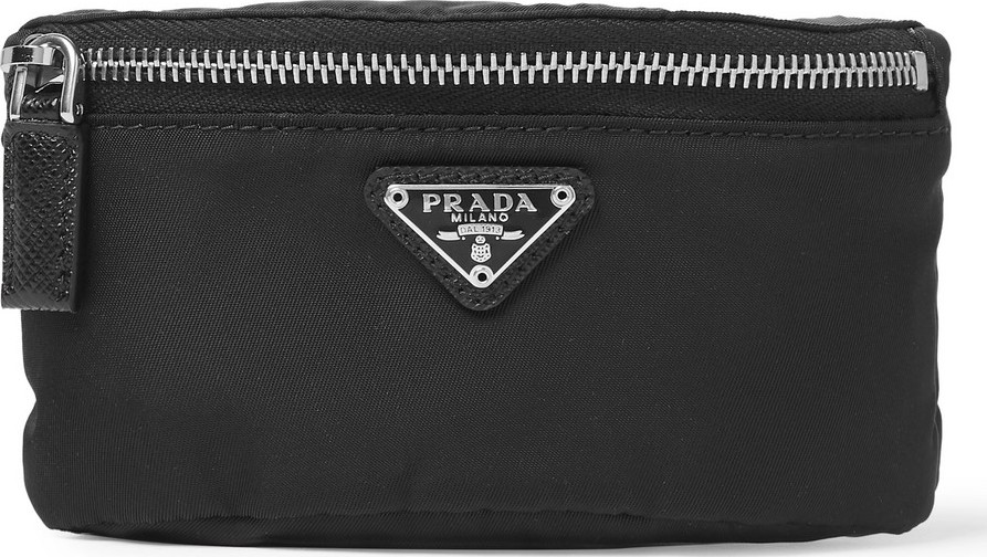 Prada Leather-Trimmed Nylon Armband Pouch