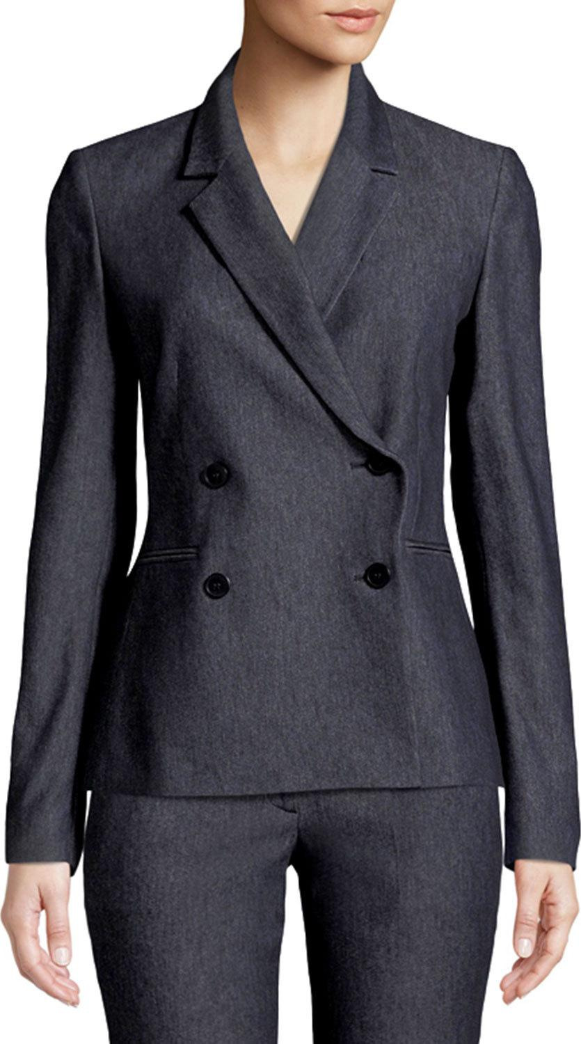 Theory Double-Breasted Twill Blazer