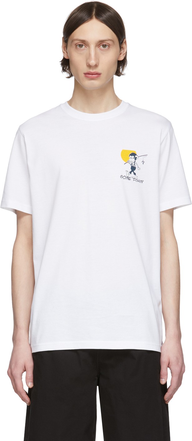 Ps By Paul Smith White 'Gone Fishing' T-Shirt