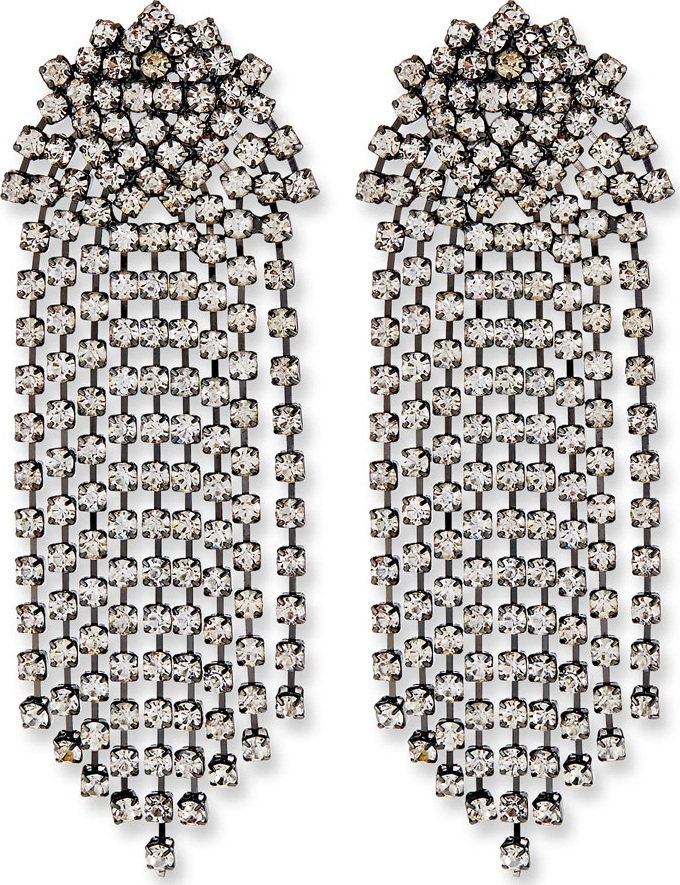 Kenneth Jay Lane Crystal Waterfall Clip-On Earrings