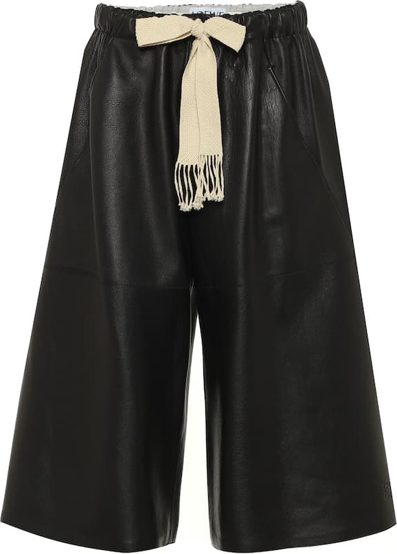LOEWE Wide-leg leather shorts