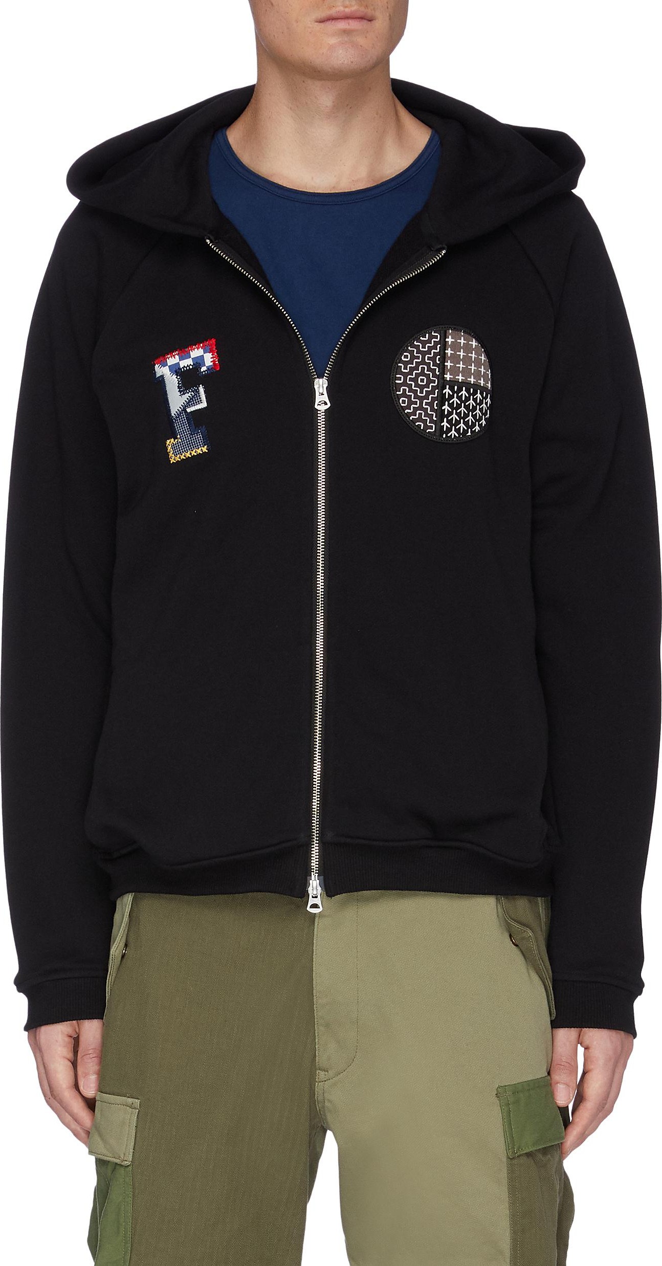 FDMTL Circle sashiko full zip hoodie