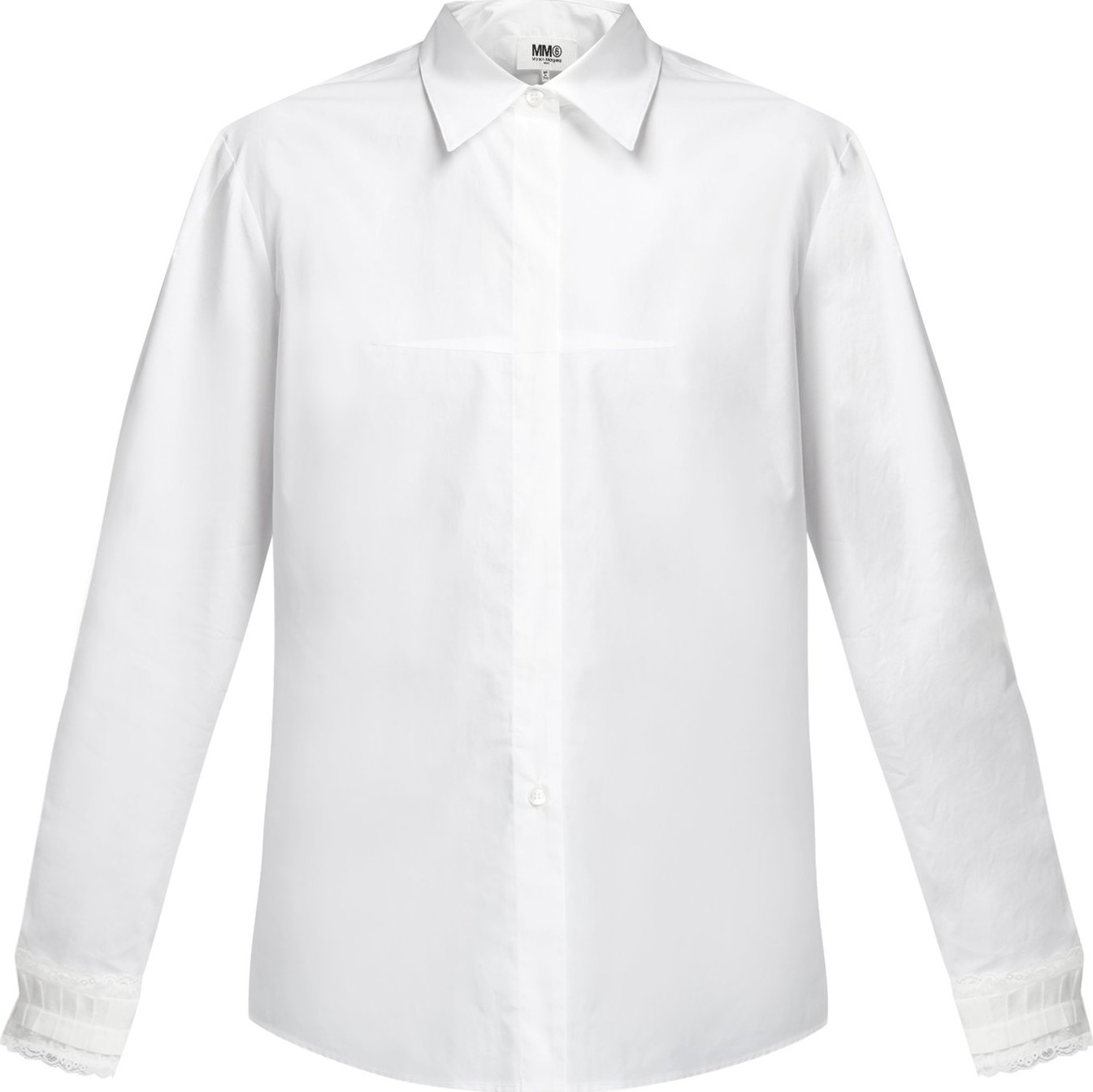 MM6 Maison Margiela Lace-embellished cuff cotton-poplin shirt