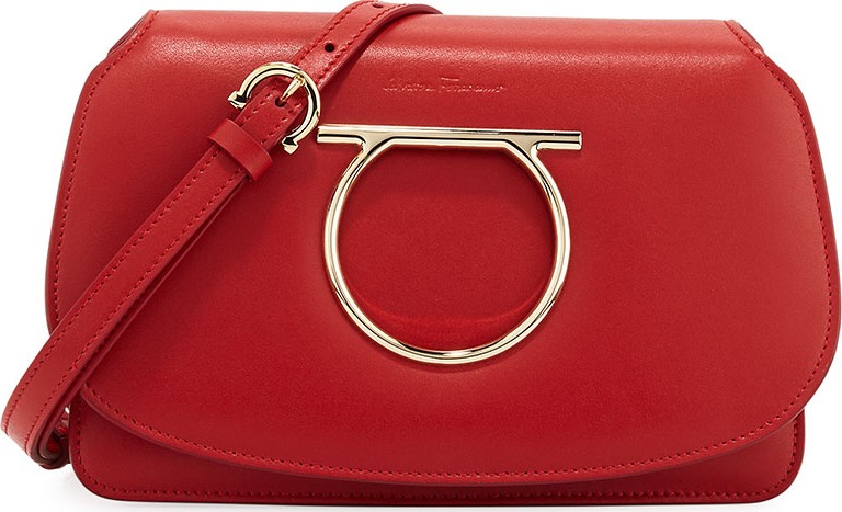 Salvatore Ferragamo Gancio Vela Smooth Leather Crossbody Bag