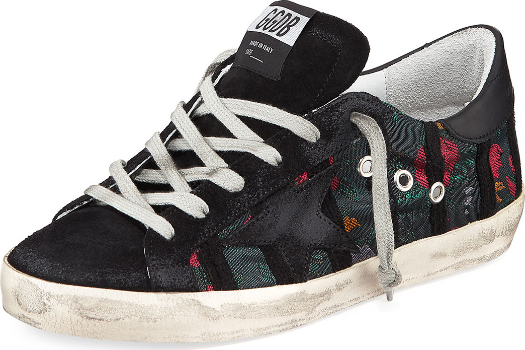 Golden Goose Deluxe Brand Superstar Suede/Jacquard Low-Top Sneakers
