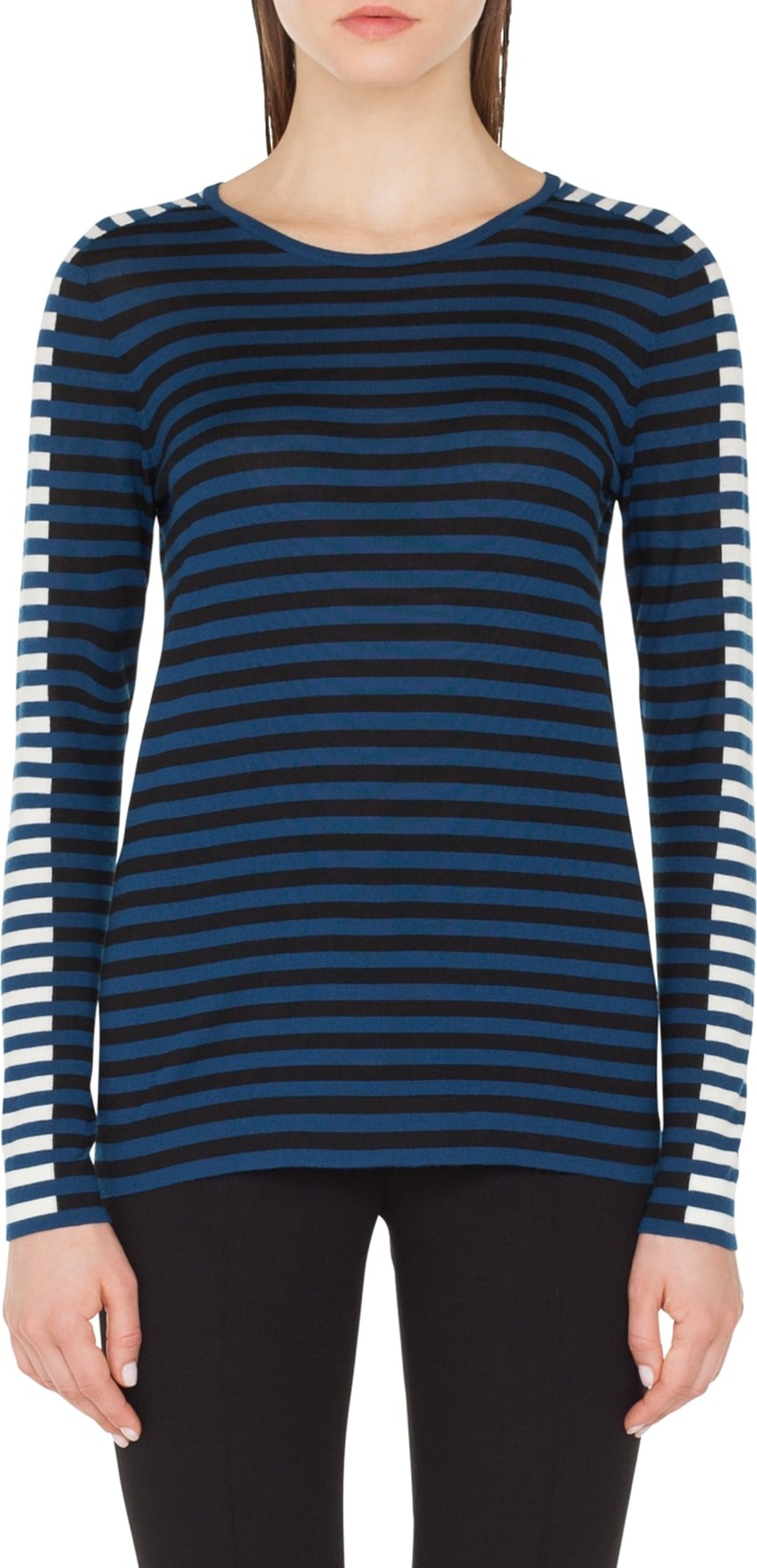 Akris Punto Multicolor Stripe Knit Pullover