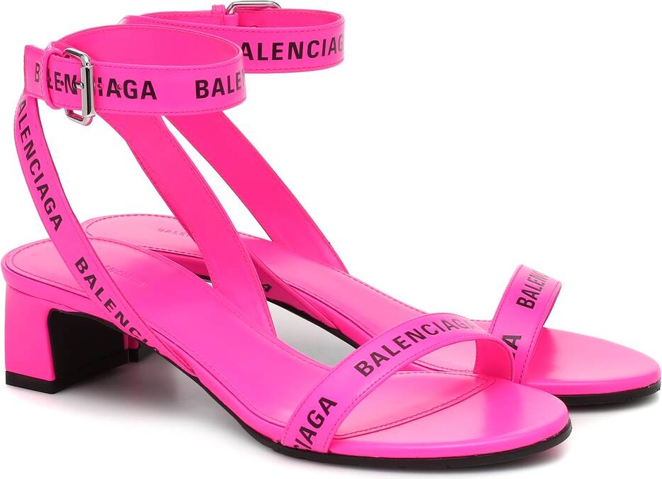 Balenciaga Logo leather sandals