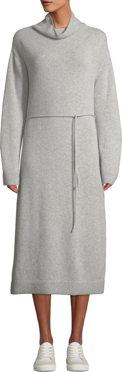 Vince Wool-Cashmere Turtleneck Long Dress