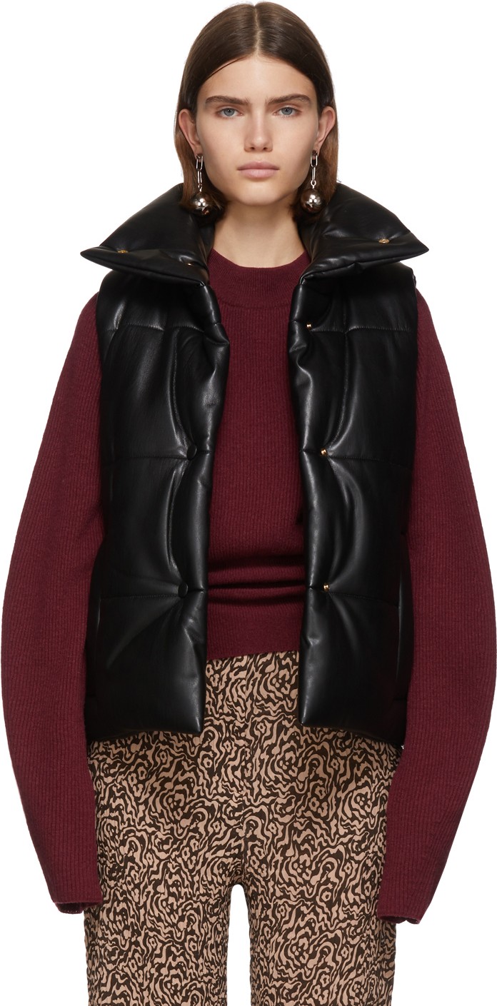 Nanushka Black Vegan Leather Morillo Vest