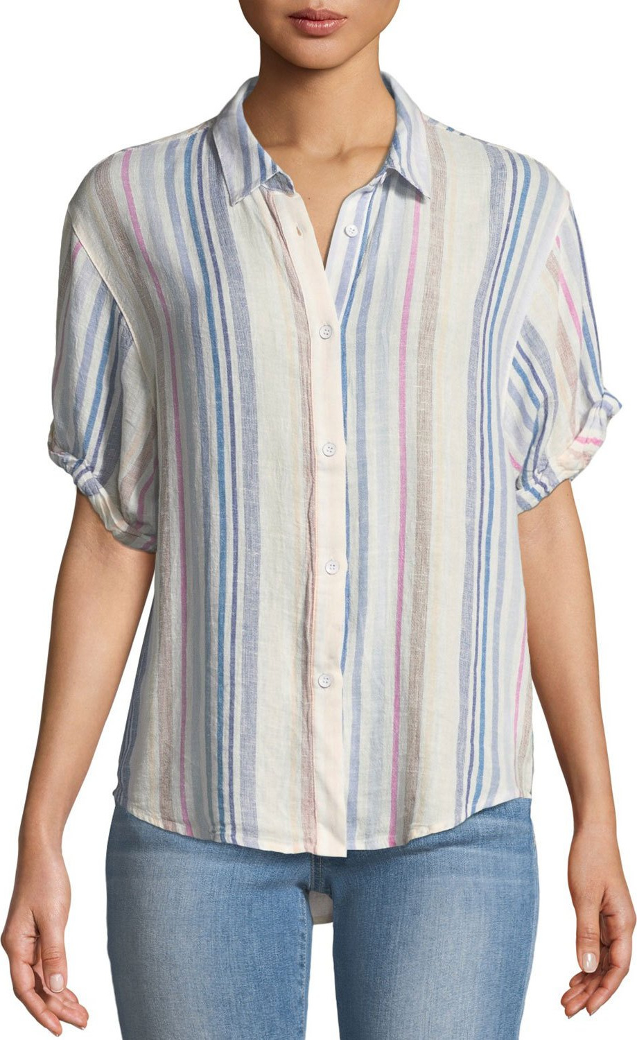 Splendid Arco Iris Striped Button-Front Shirt