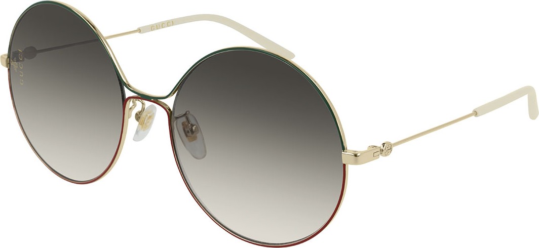 Gucci Metal Web-Front Round Sunglasses