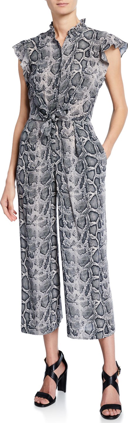 Rebecca Taylor Snake Tie-Waist Jumpsuit