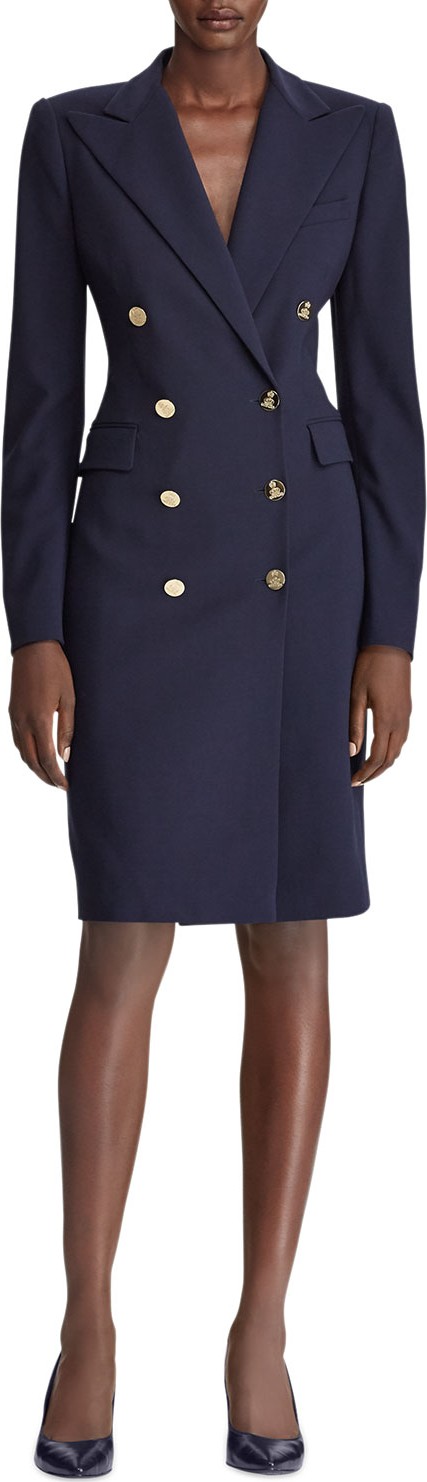 Ralph Lauren Wellesley Double-Breasted Wool Coat Dress