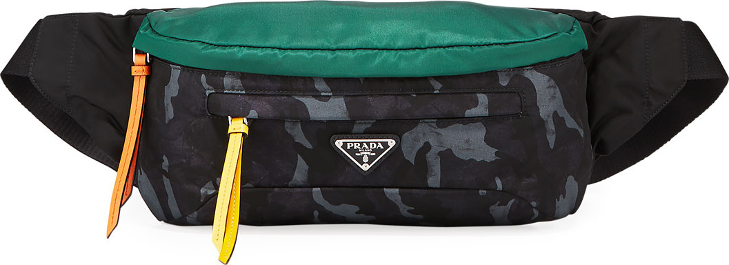 Prada Men's Tessuto Stampato Belt Bag/Fanny Pack