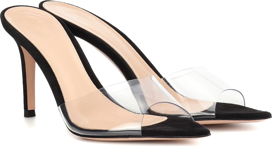 Gianvito Rossi Plexi 85 leather mules