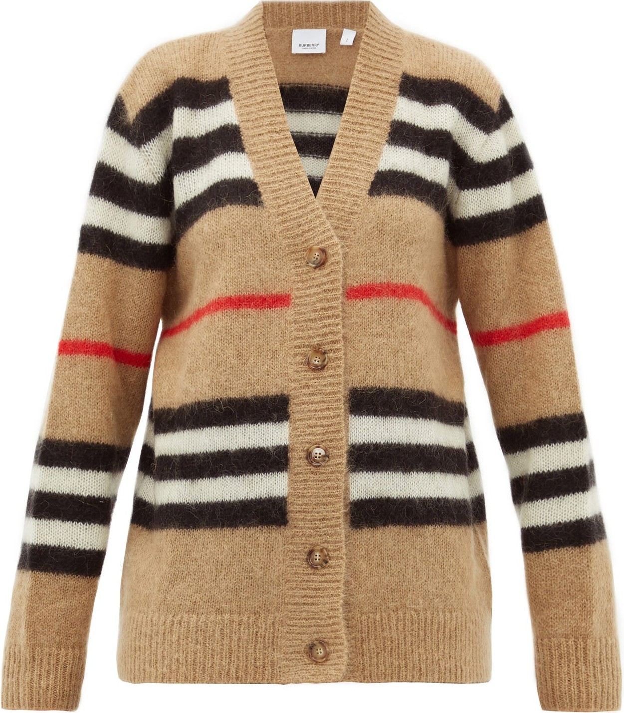 Burberry London England Gamtoos Icon stripe-intarsia mohair-blend cardigan