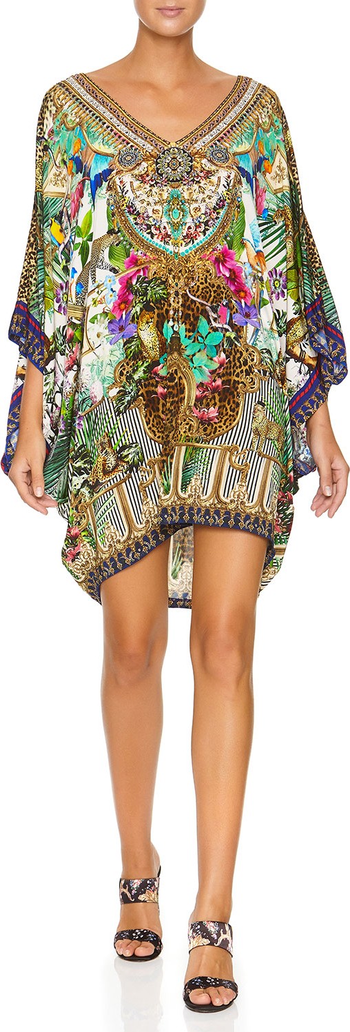 Camilla Printed Bat-Sleeve Coverup Dress