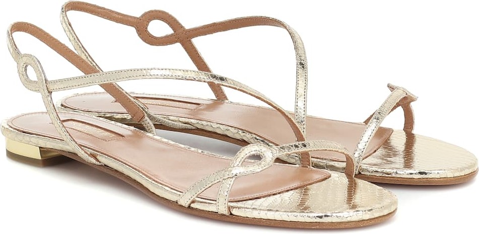 Aquazzura Serpentine leather sandals
