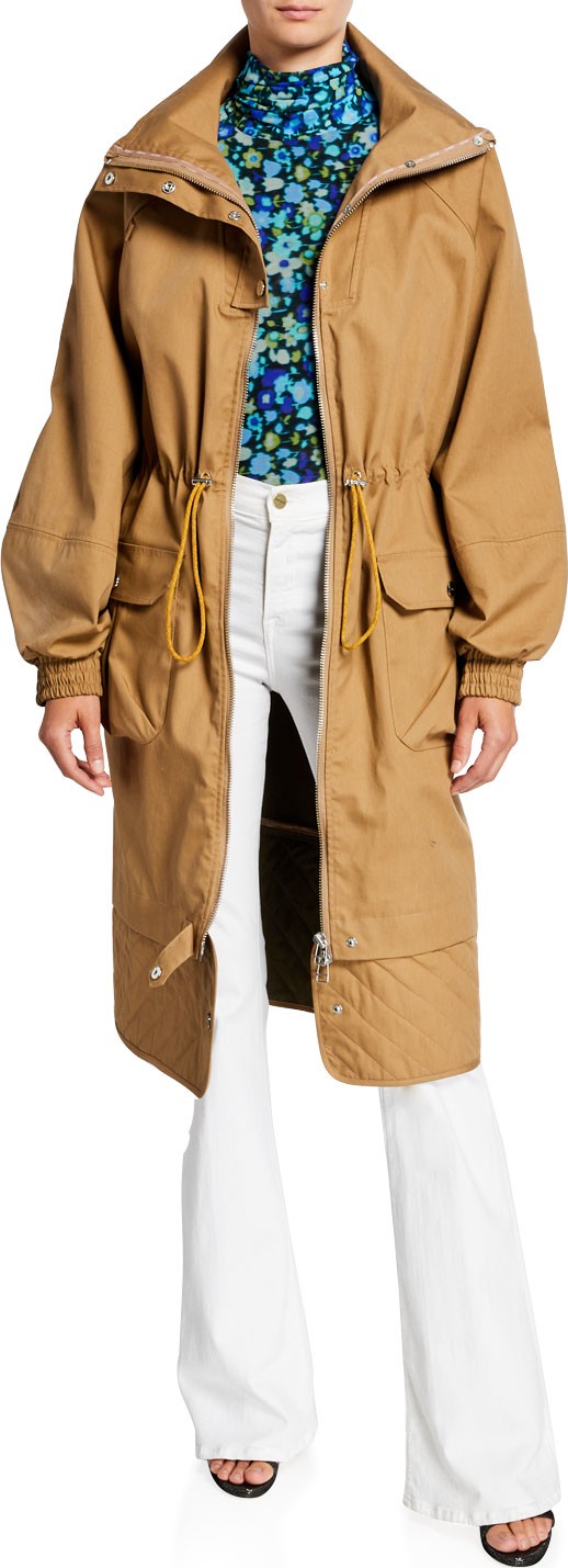 Ganni Double-Layer Cotton Parka Jacket