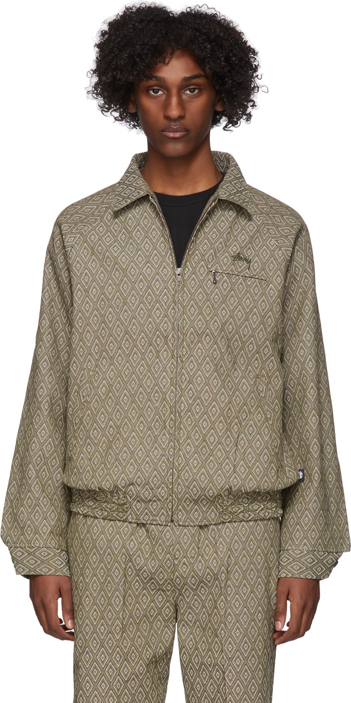 Stussy Green Bryan Diamond Jacket