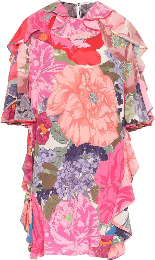 Valentino Floral silk minidress