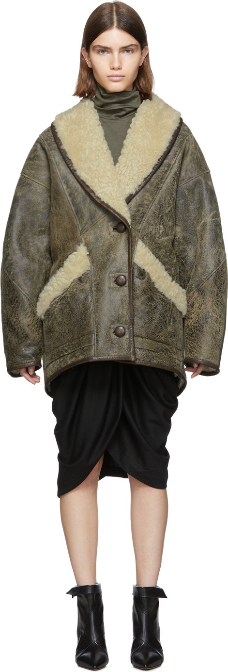 Isabel Marant Brown Shearling Audrina Coat