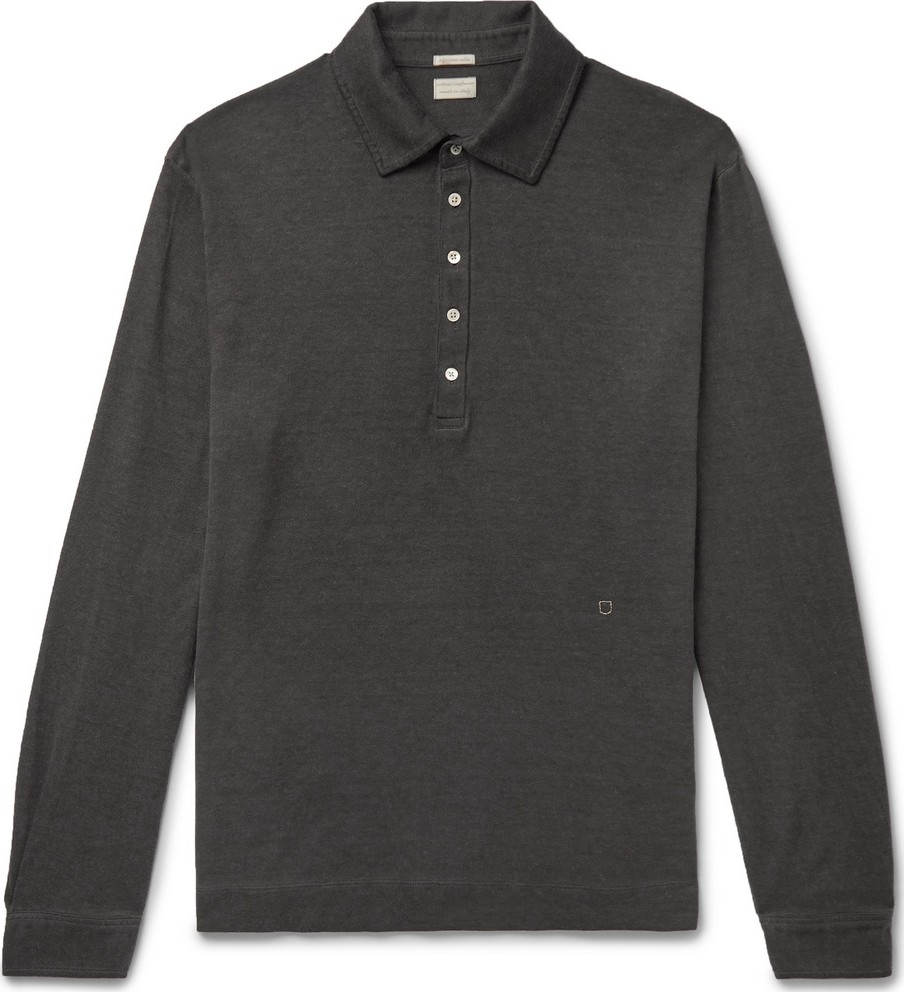 Massimo Alba Watercolour-Dyed Cotton and Cashmere-Blend Polo Shirt