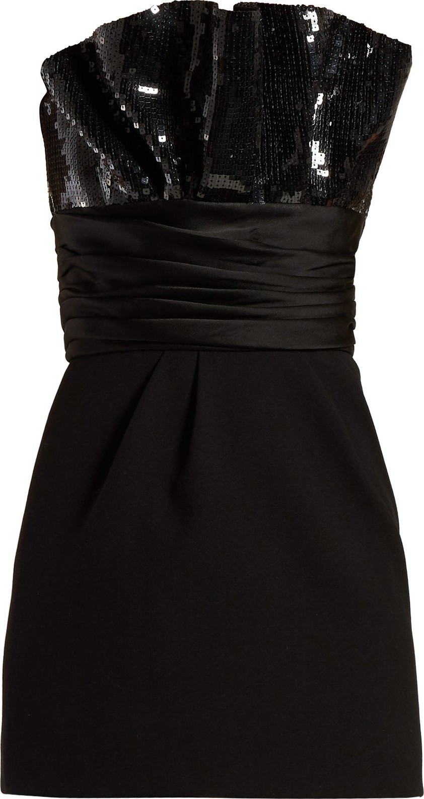 Saint Laurent Sequinned gathered mini dress