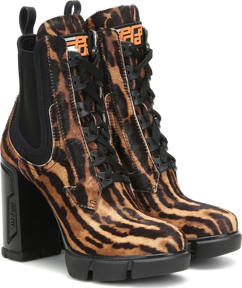 Prada Printed calf-hair ankle boots