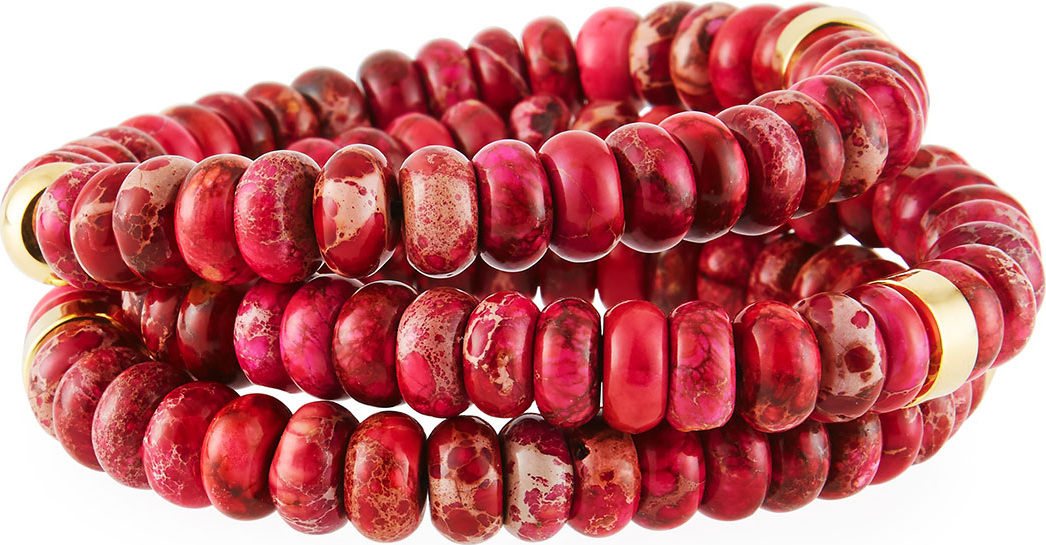 NEST Jewelry Jasper Stretch Bead Bracelets, Set of 3