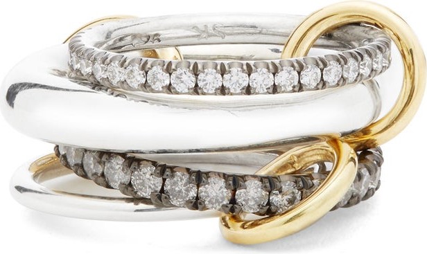 Spinelli Kilcollin Cassini diamond, sterling silver & 18kt gold ring