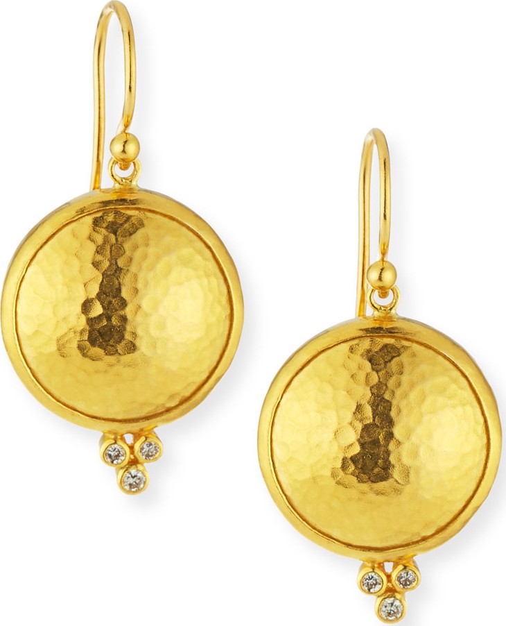 GURHAN 24k Amulet Drop Earrings with Diamonds