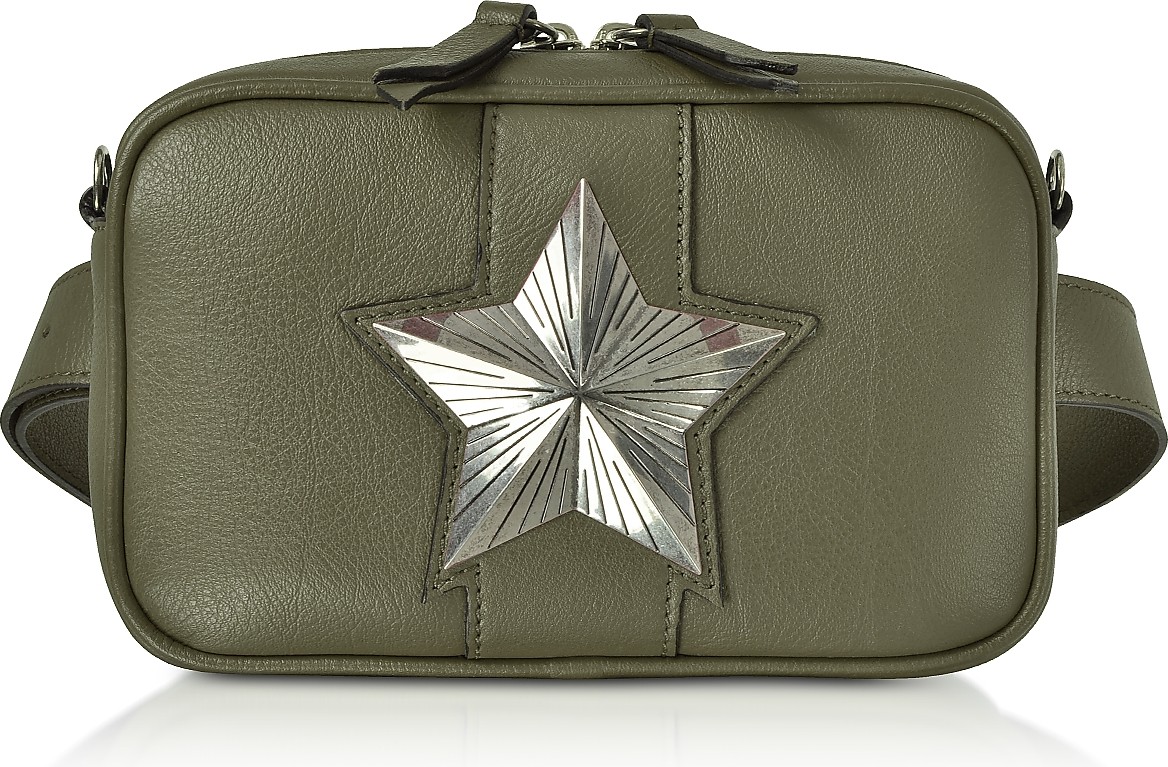 Les Jeunes Etoiles Leather Vega Belt Bag w/Chain Strap