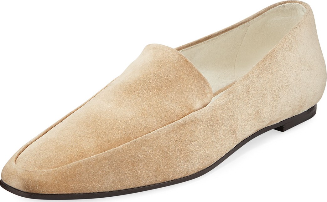 THE ROW Minimal Flat Suede Loafers