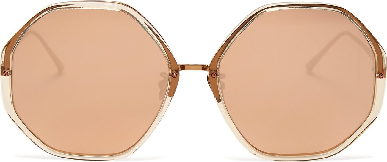 Linda Farrow Oversized hexagonal-frame sunglasses
