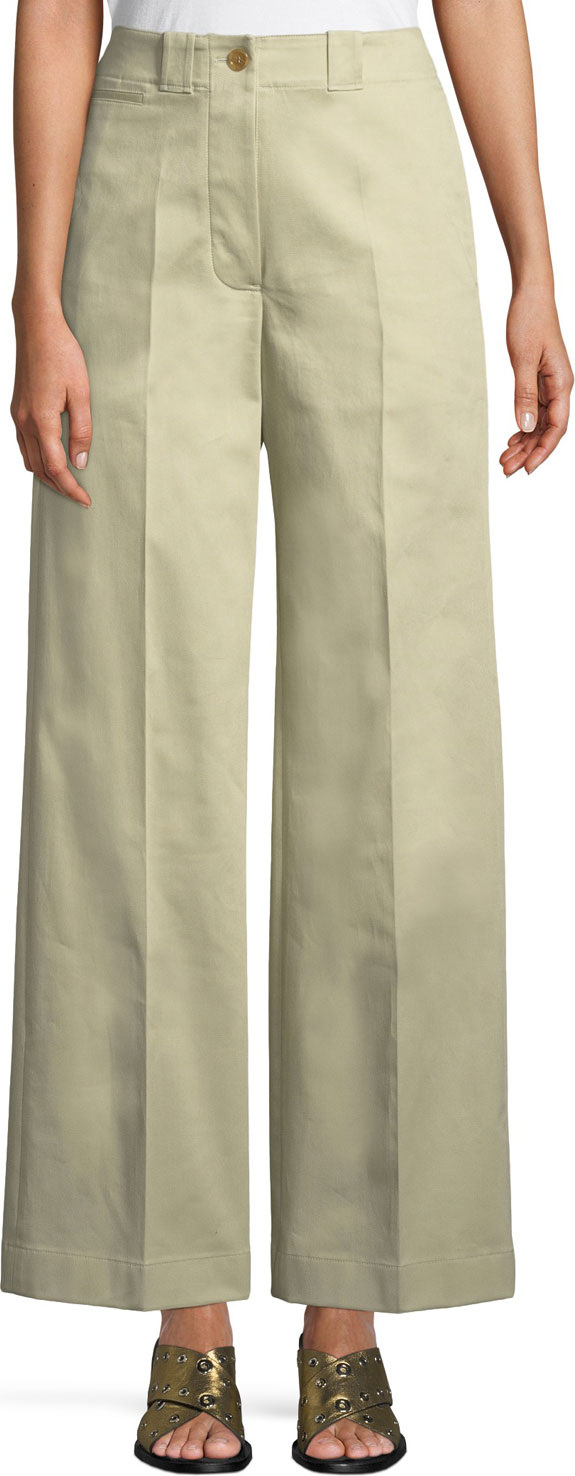 Burberry London England Eastcote High-Waist Wide-Leg Trousers