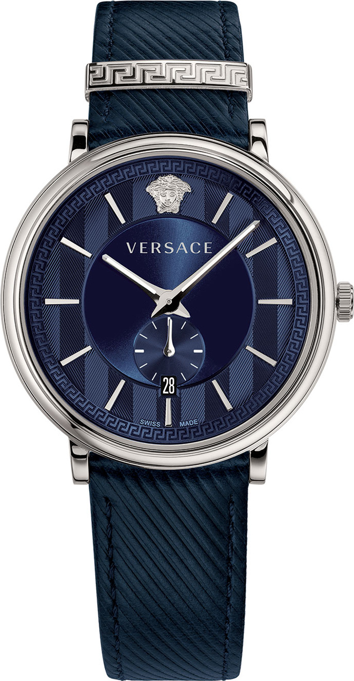 Versace 42mm Manifesto Watch with Blue Leather Strap