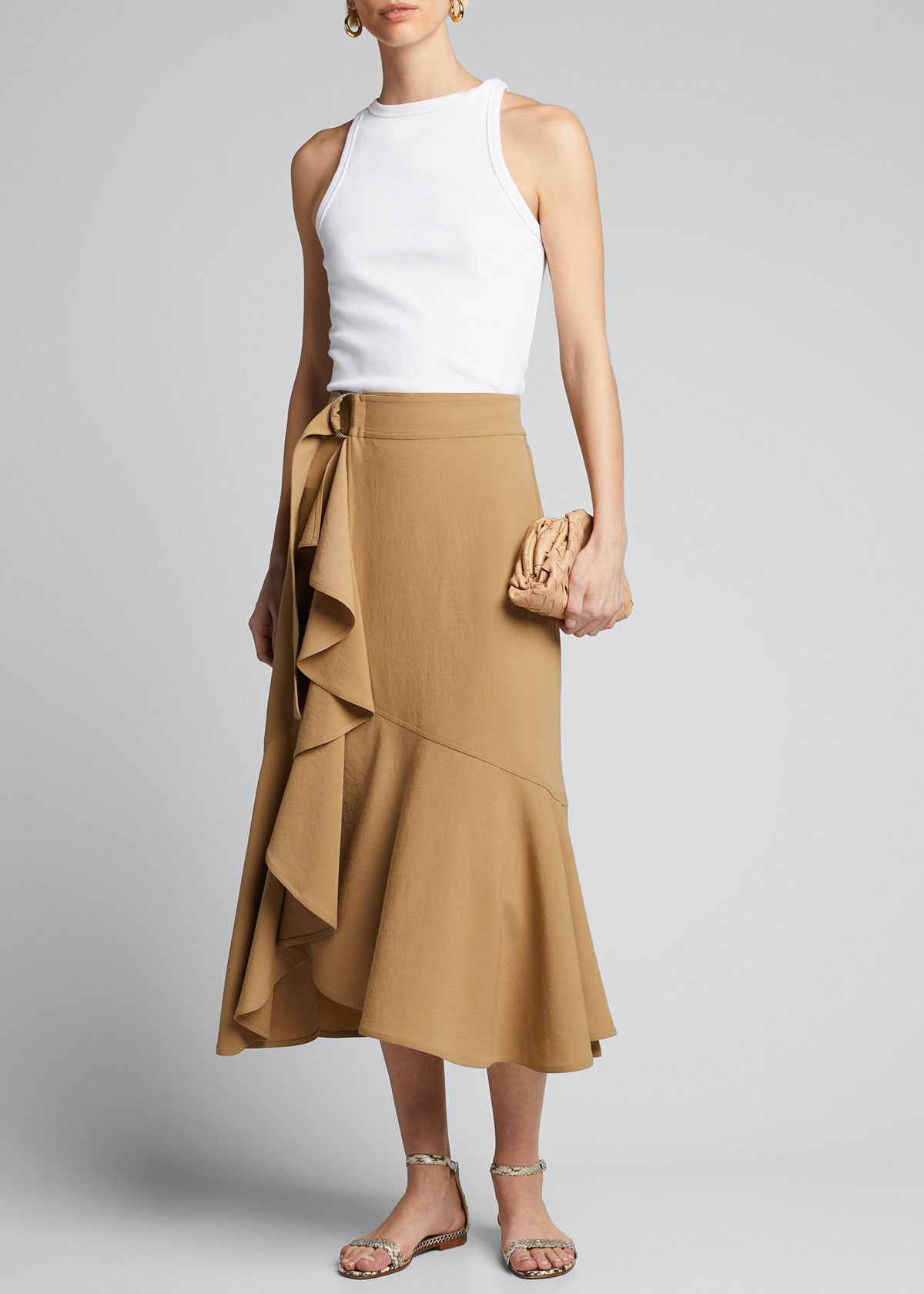 A.L.C. Pierre Belted Draped Skirt