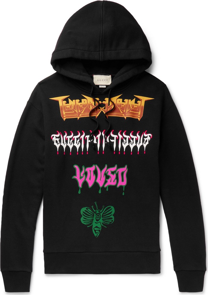 Gucci Oversized Printed Loopback Cotton-Jersey Hoodie