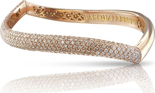 Pasquale Bruni 18k Rose Gold Touch Bracelet with Champagne and White Diamonds