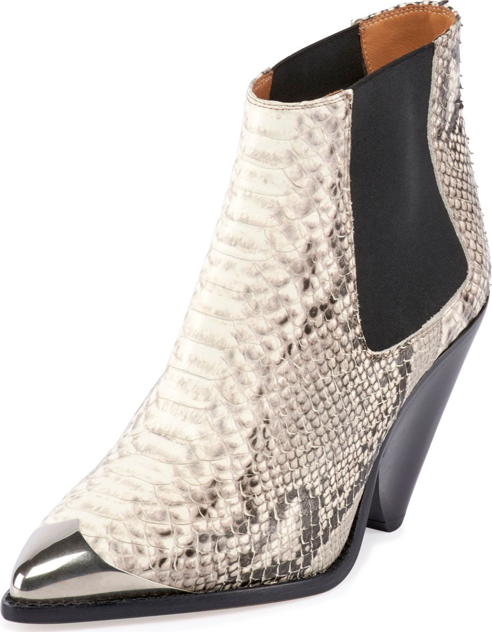 Isabel Marant Lemsey Snake-Print Leather Ankle Booties